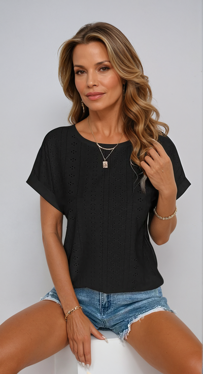 Frida | Casual Eyelet Top