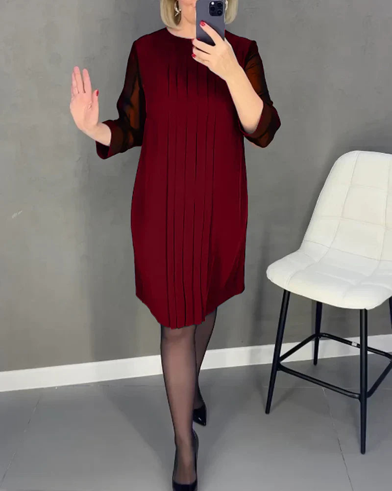 Andrea | Pleated dress in knitted fabric