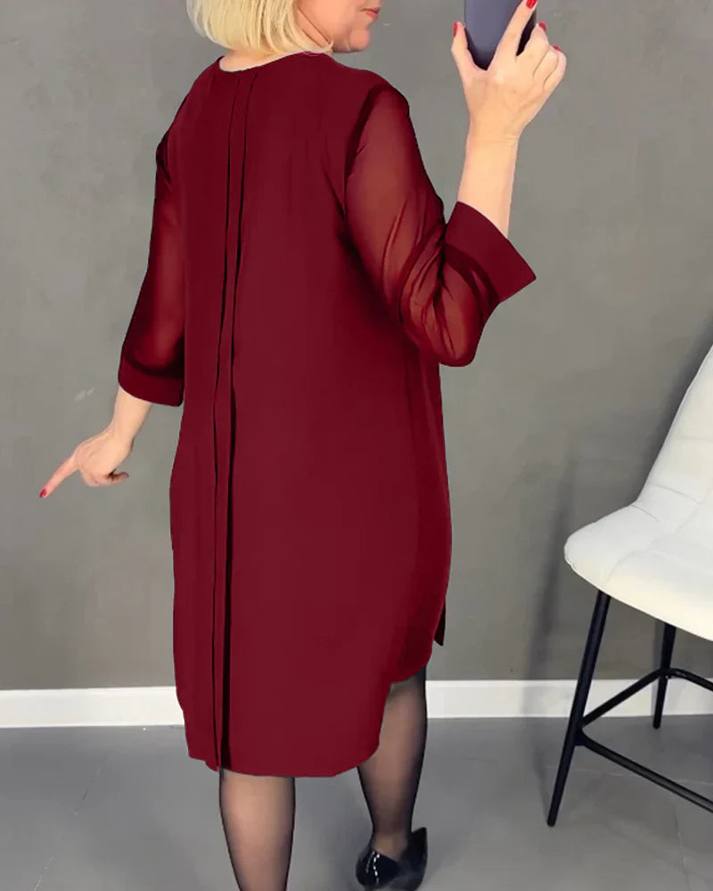 Andrea | Pleated dress in knitted fabric