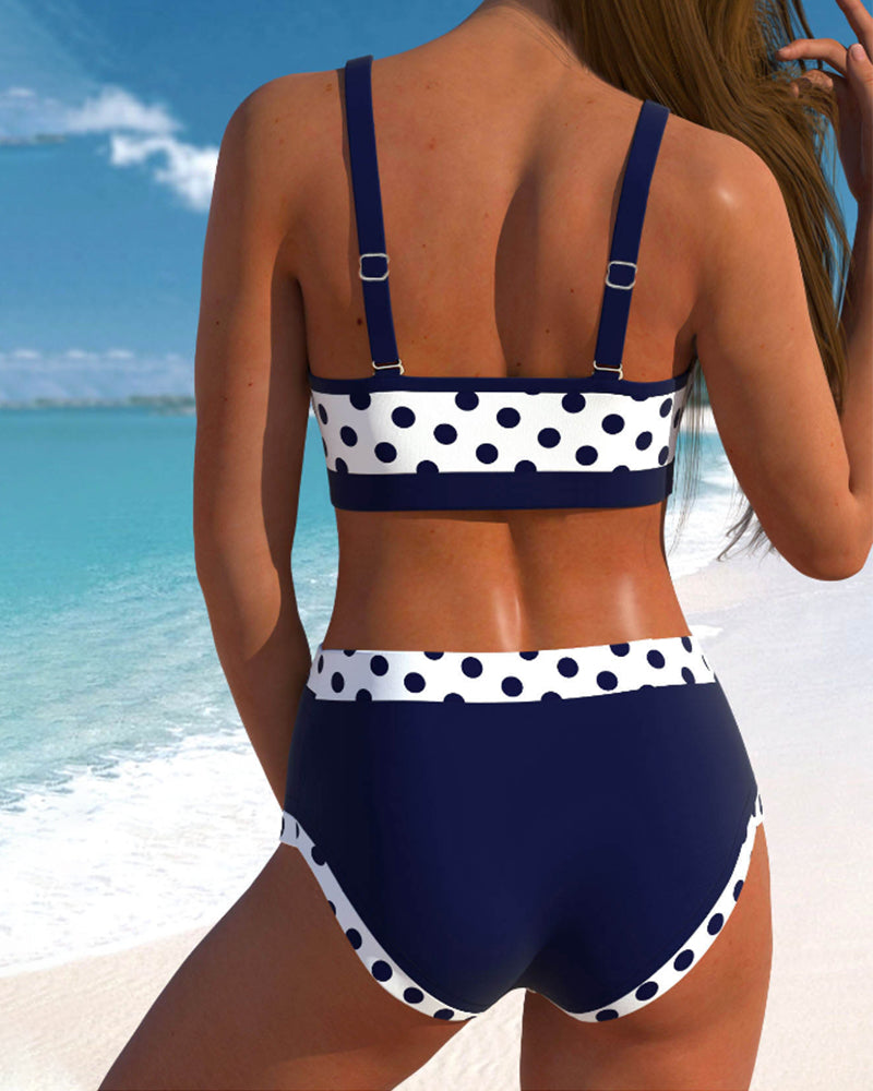 Kirra | Patchwork bikini with high waist and peas