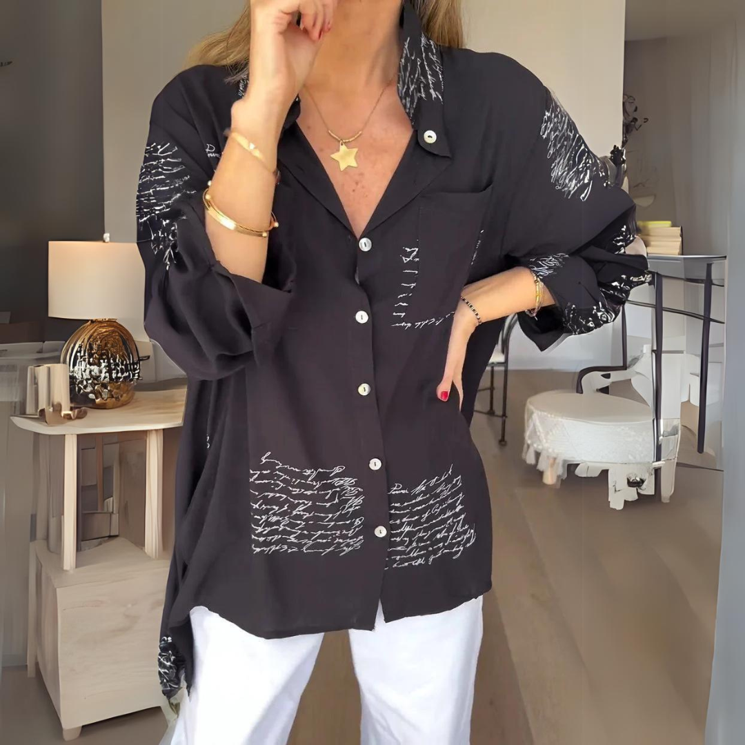 Vera | Handwritten Button-Up Shirt