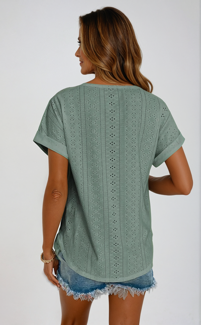 Frida | Casual Eyelet Top