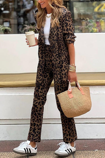 Tina | Elegant leopard print set