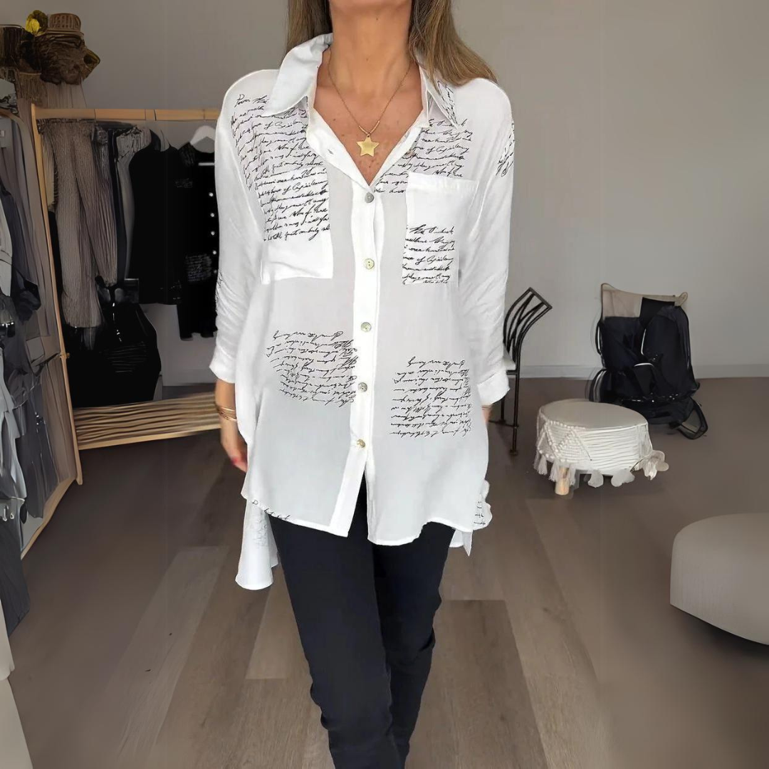 Vera | Handwritten Button-Up Shirt
