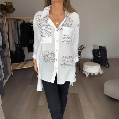 Vera | Handwritten Button-Up Shirt
