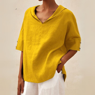 Renee™ | Women's V-Neck Casual Linen Shirt