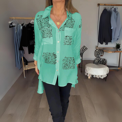 Vera | Handwritten Button-Up Shirt
