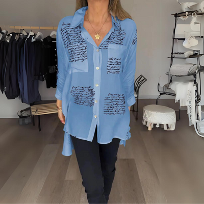 Vera | Handwritten Button-Up Shirt