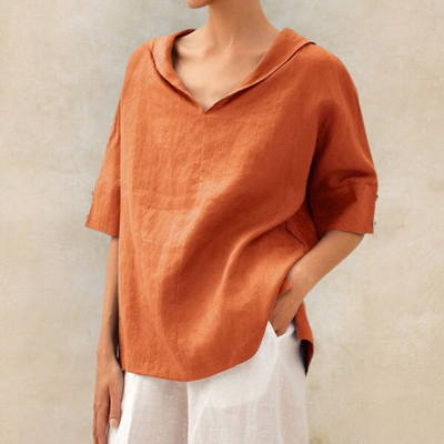 Renee™ | Women's V-Neck Casual Linen Shirt
