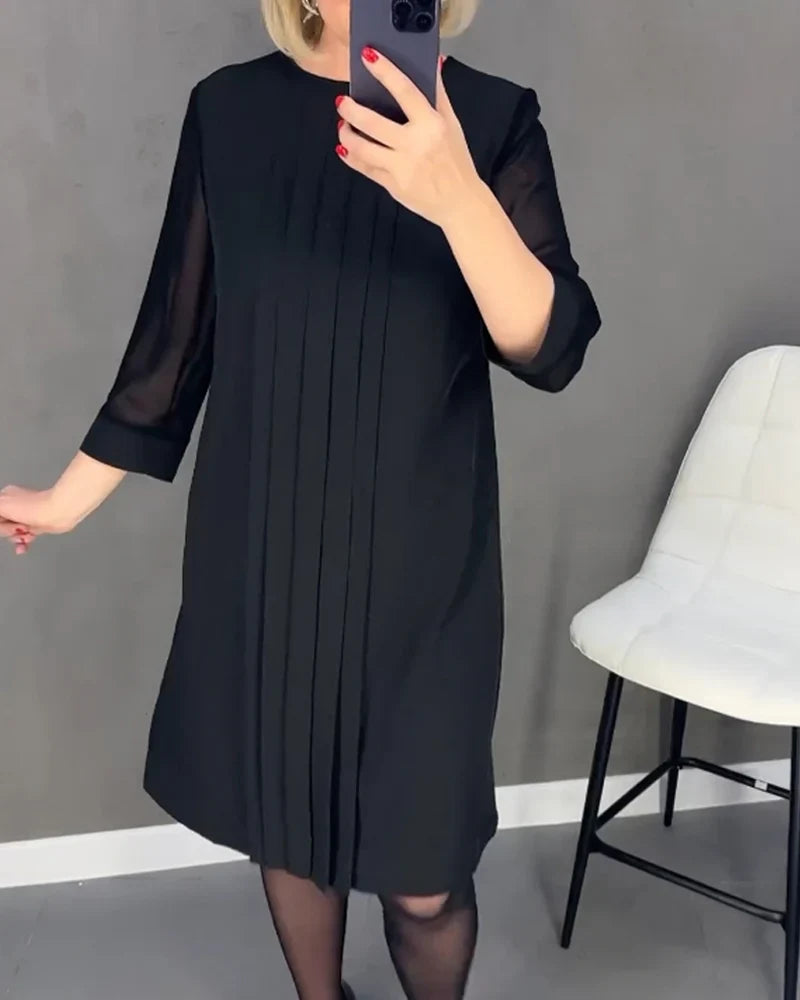 Andrea | Pleated dress in knitted fabric