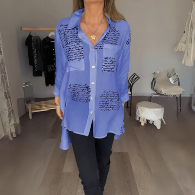 Vera | Handwritten Button-Up Shirt