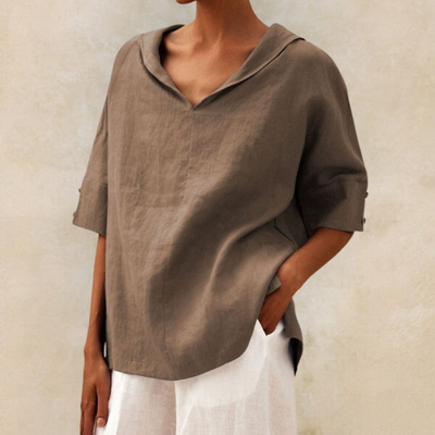 Renee™ | Women's V-Neck Casual Linen Shirt