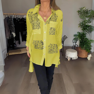 Vera | Handwritten Button-Up Shirt