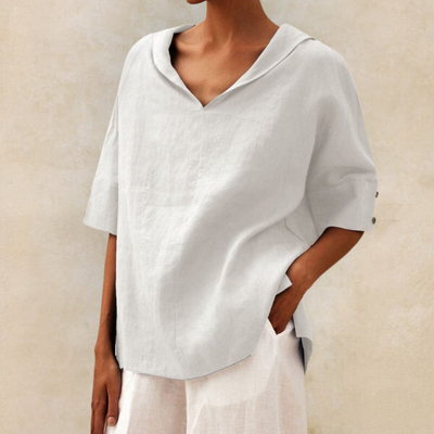 Renee™ | Women's V-Neck Casual Linen Shirt