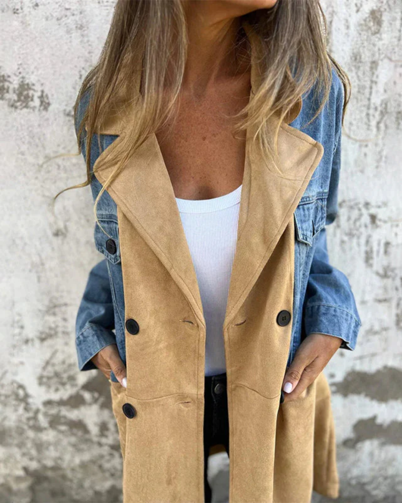 Leslie | Denim Suede Coat