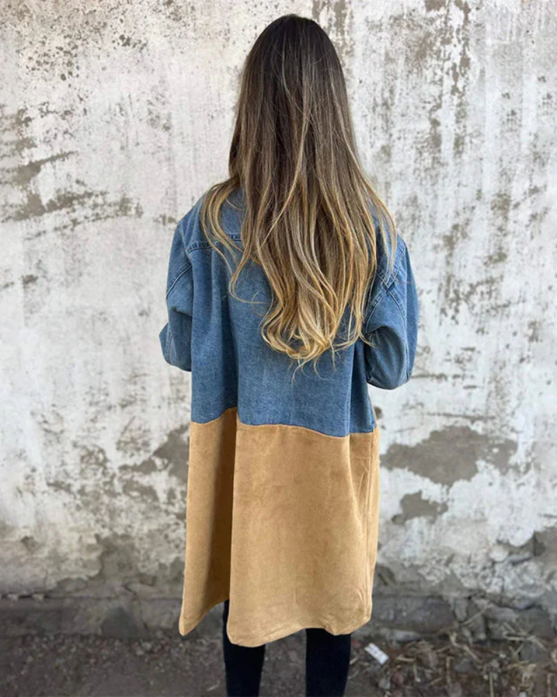 Leslie | Denim Suede Coat