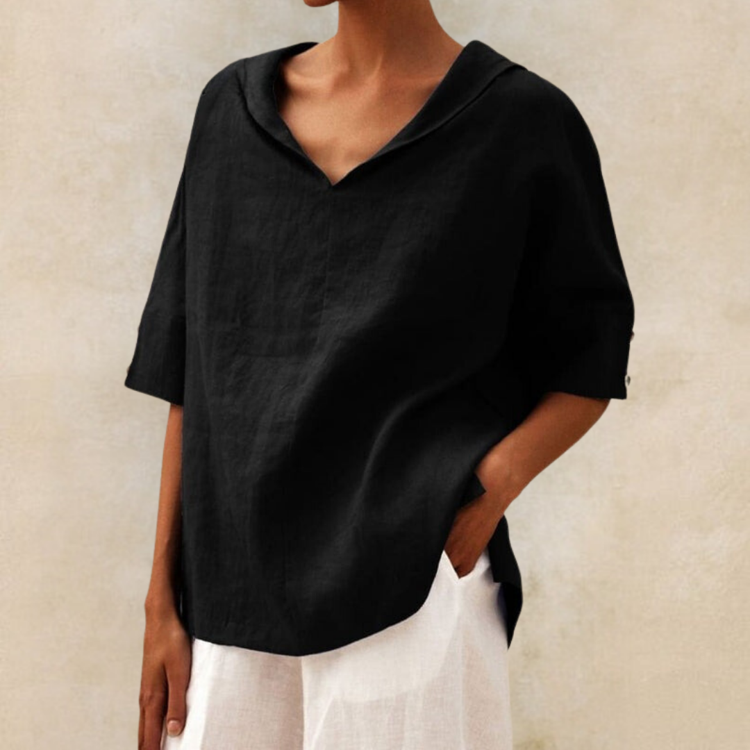 Renee™ | Women's V-Neck Casual Linen Shirt