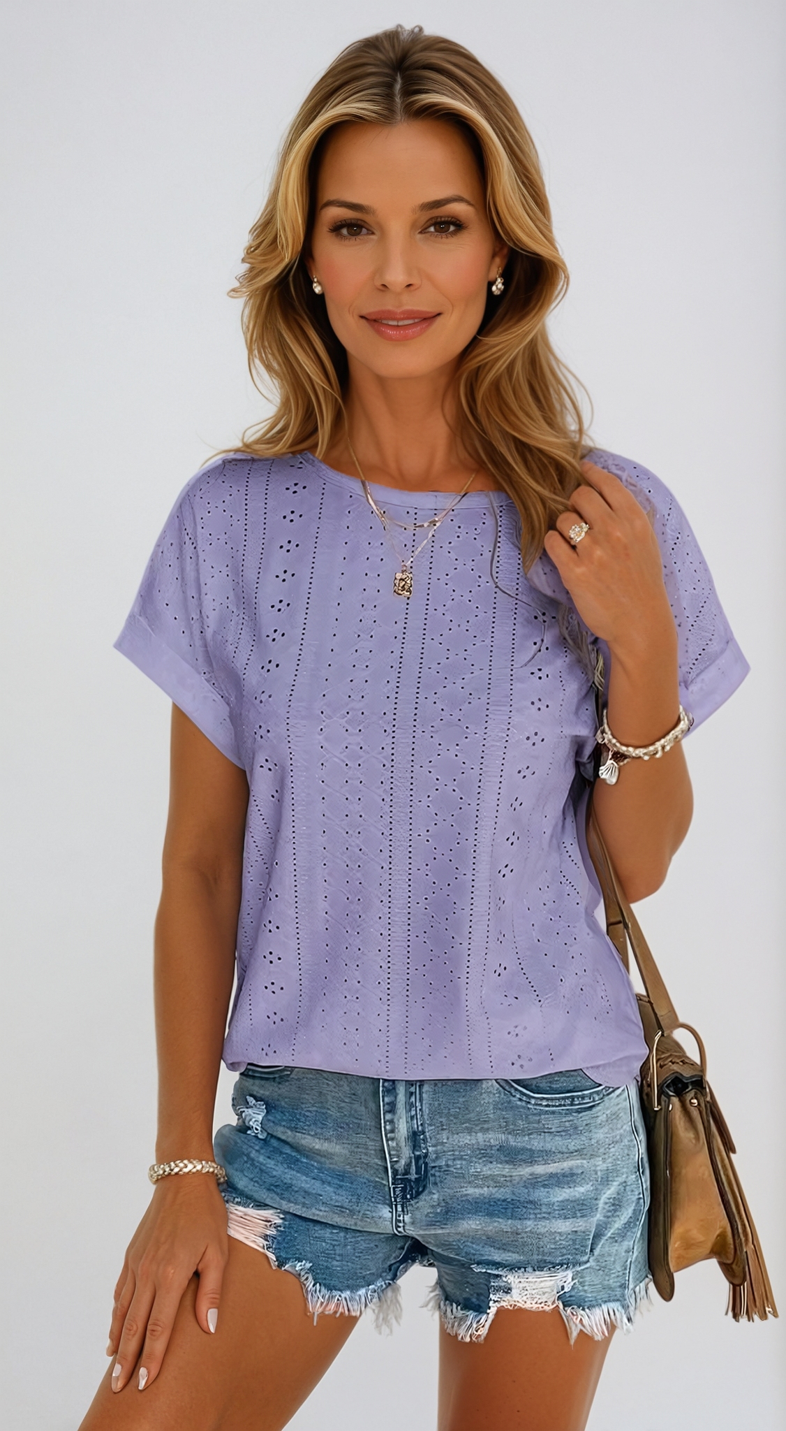 Frida | Casual Eyelet Top