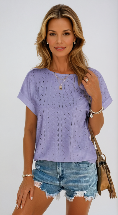 Frida | Casual Eyelet Top