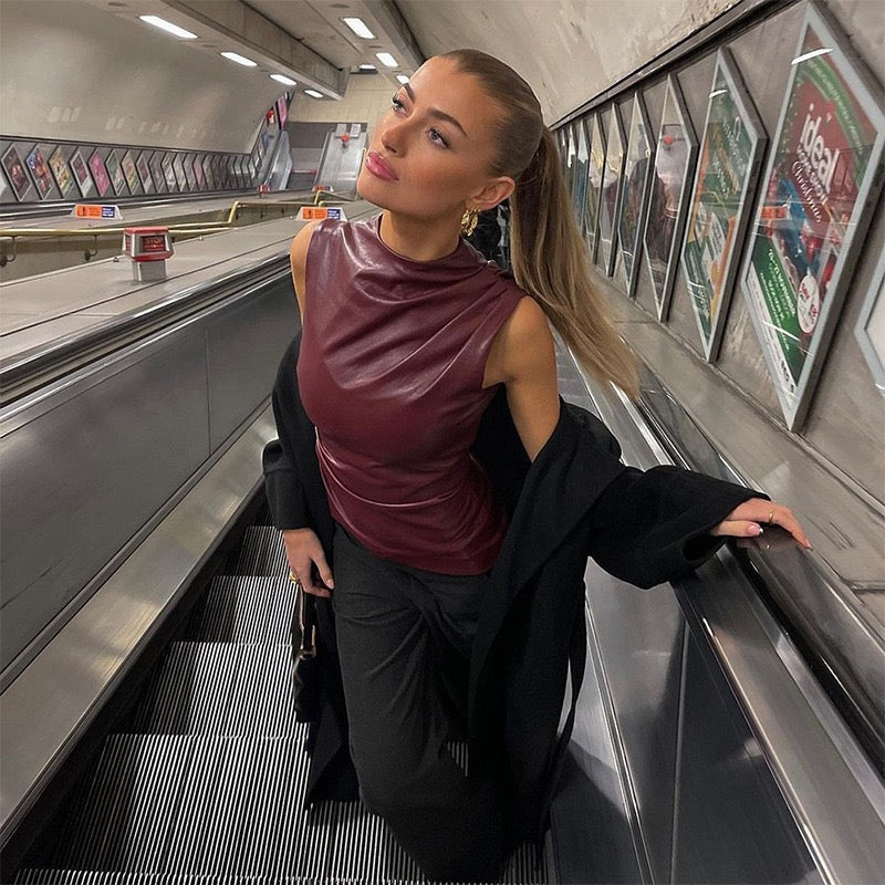 Emelda | Leather Top