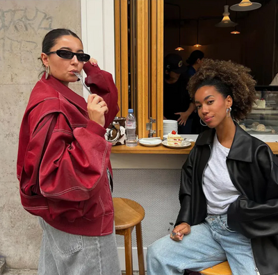Catherine | Oversized leather jacket
