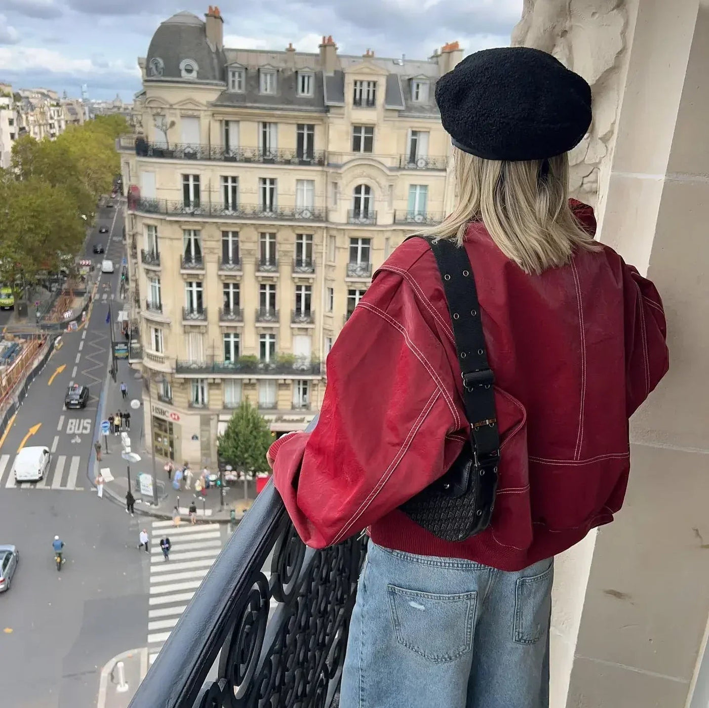 Catherine | Oversized leather jacket