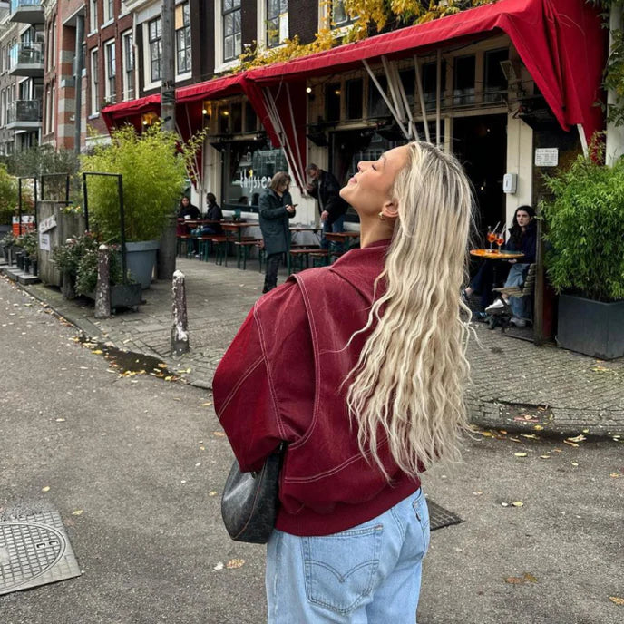 Catherine | Oversized leather jacket
