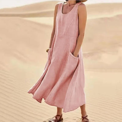 Celestina | Linen Summer Long Dress