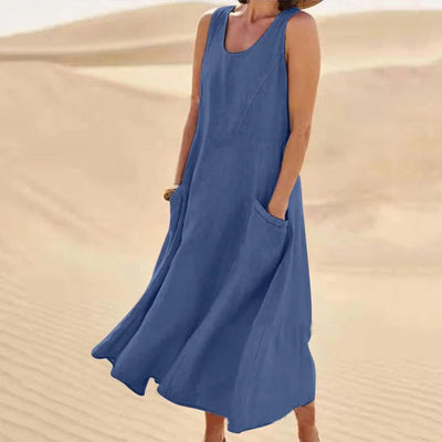 Celestina | Linen Summer Long Dress