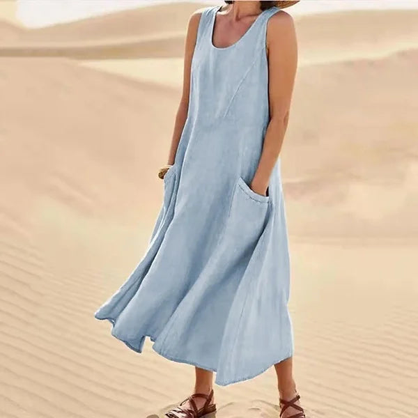 Celestina | Linen Summer Long Dress