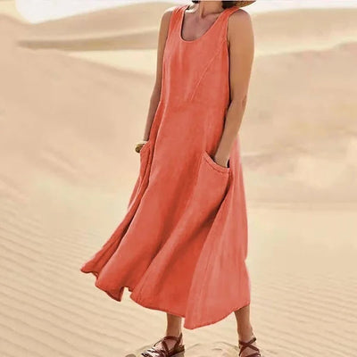 Celestina | Linen Summer Long Dress