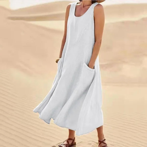 Celestina | Linen Summer Long Dress