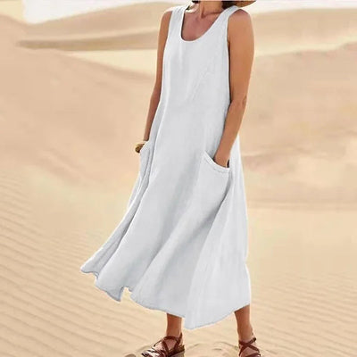 Celestina | Linen Summer Long Dress