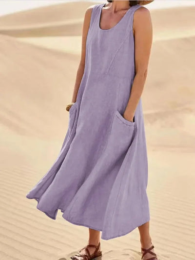Celestina | Linen Summer Long Dress
