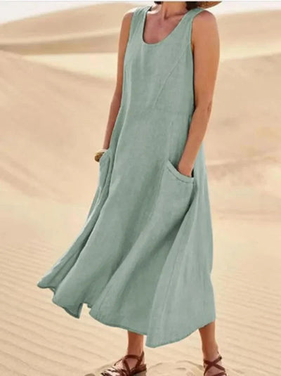 Celestina | Linen Summer Long Dress