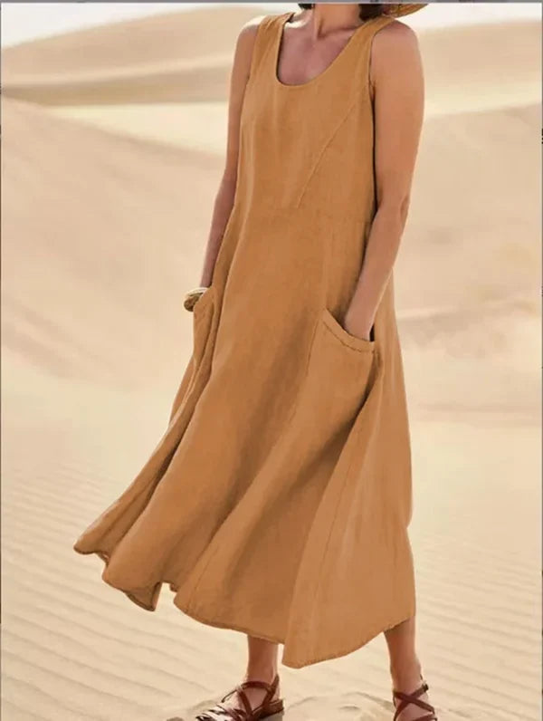 Celestina | Linen Summer Long Dress