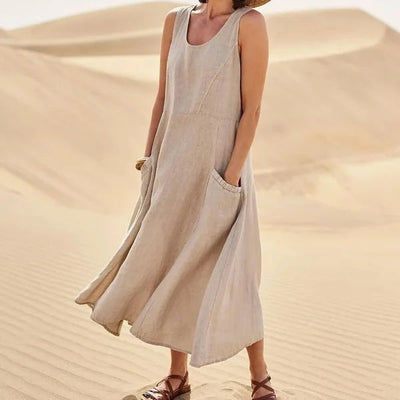Celestina | Linen Summer Long Dress