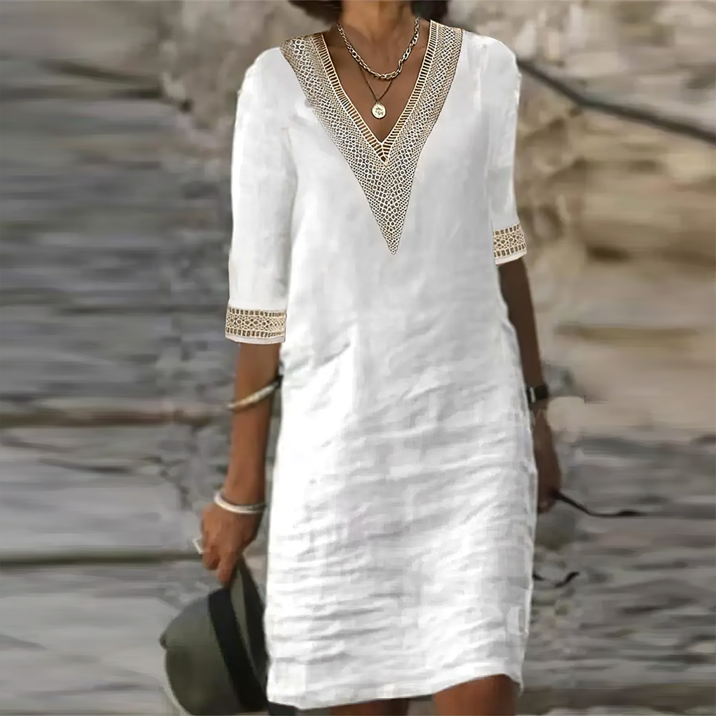 Celine | Breathable Summer Cotton and Linen Dress