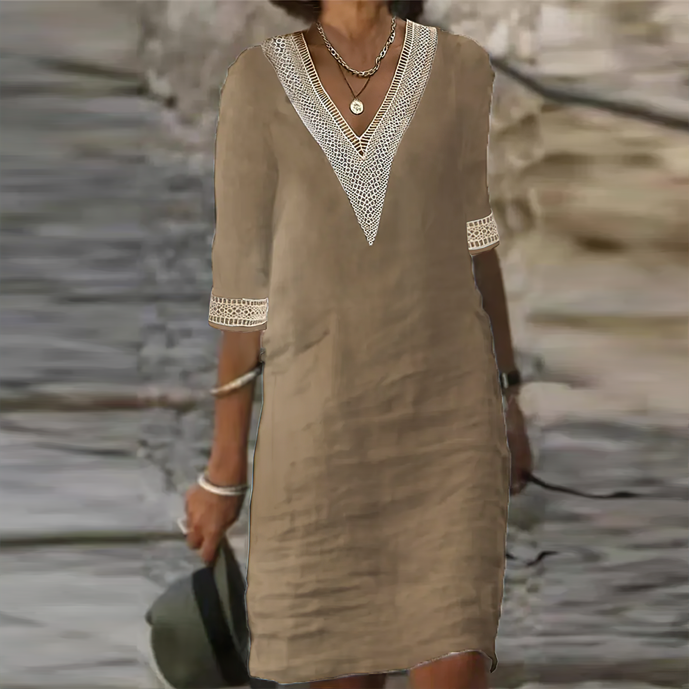 Celine | Breathable Summer Cotton and Linen Dress