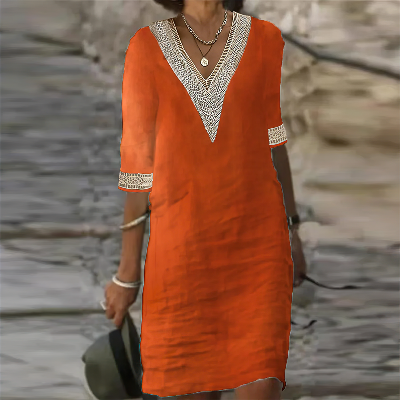 Celine | Breathable Summer Cotton and Linen Dress