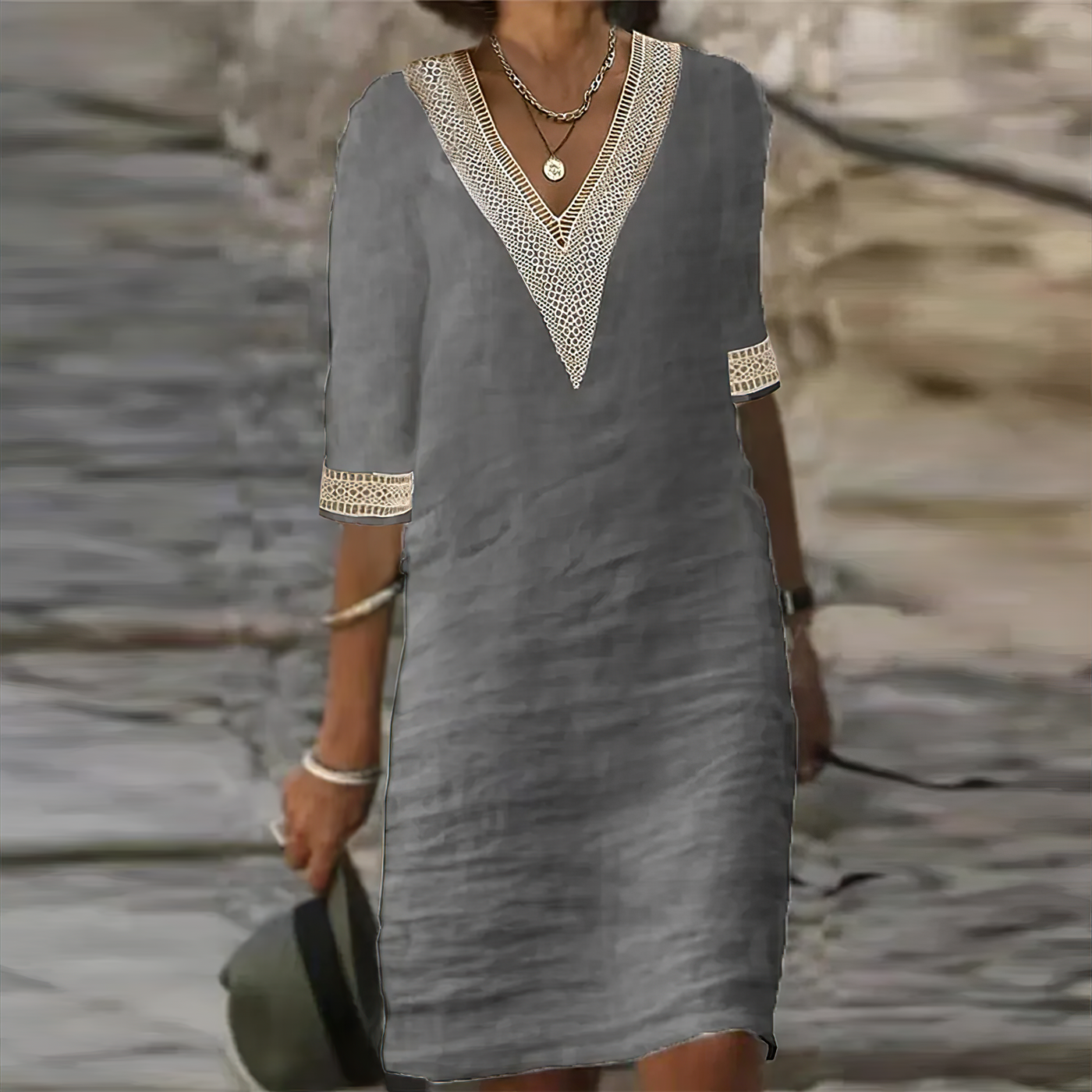 Celine | Breathable Summer Cotton and Linen Dress
