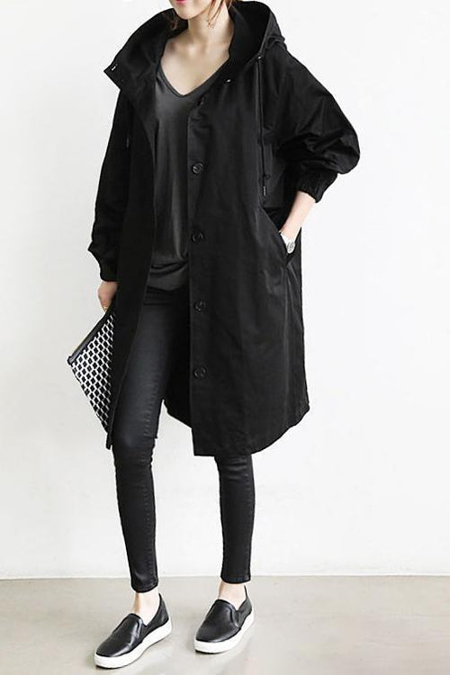 Light blue | Elegant waterproof trench coat with hood