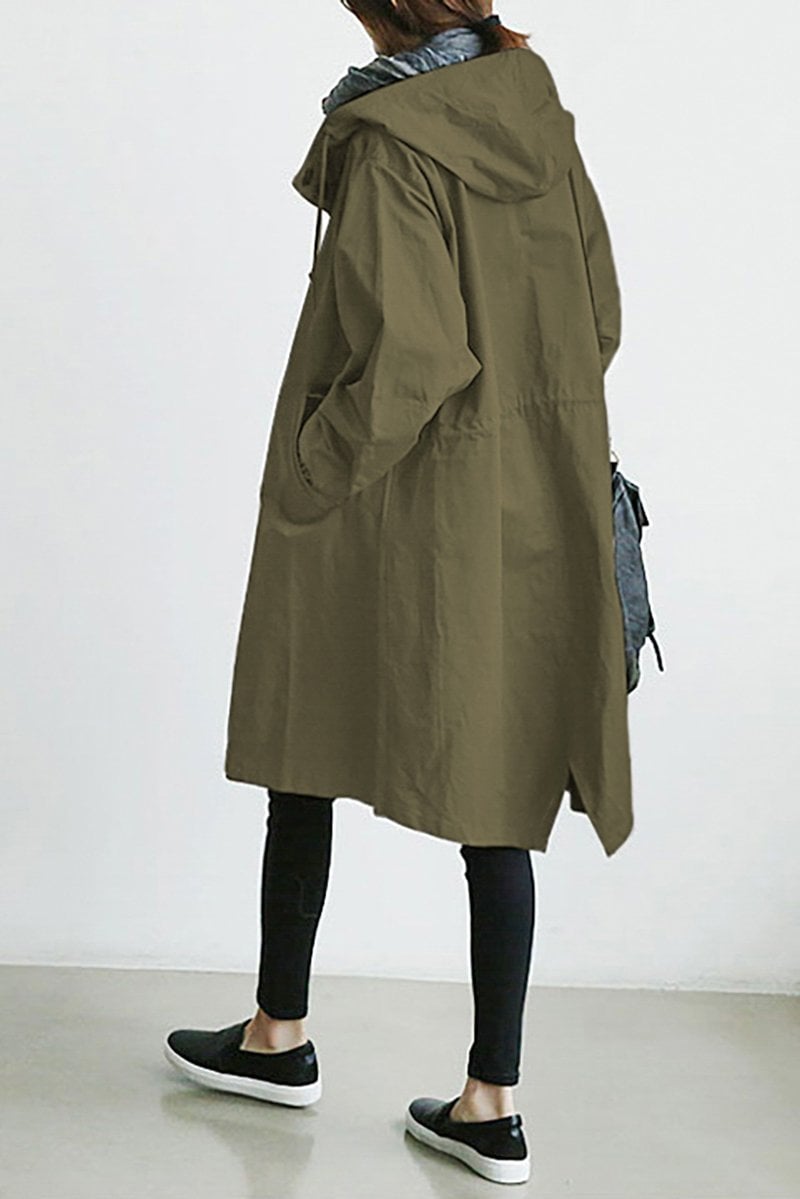 Light blue | Elegant waterproof trench coat with hood