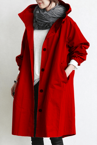 Light blue | Elegant waterproof trench coat with hood