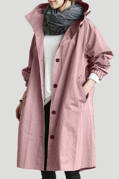 Light blue | Elegant waterproof trench coat with hood
