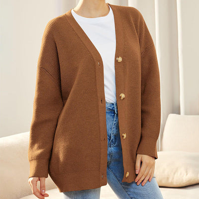 Manuela | Casual long cardigan with button placket