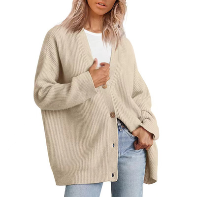 Manuela | Casual long cardigan with button placket