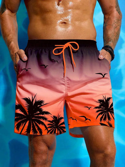 Palm trees | Comfortable tropical print swim shorts