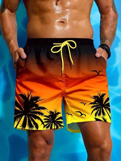 Palm trees | Comfortable tropical print swim shorts