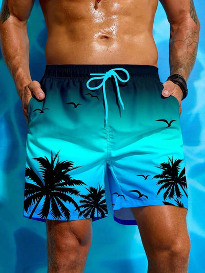 Palm trees | Comfortable tropical print swim shorts